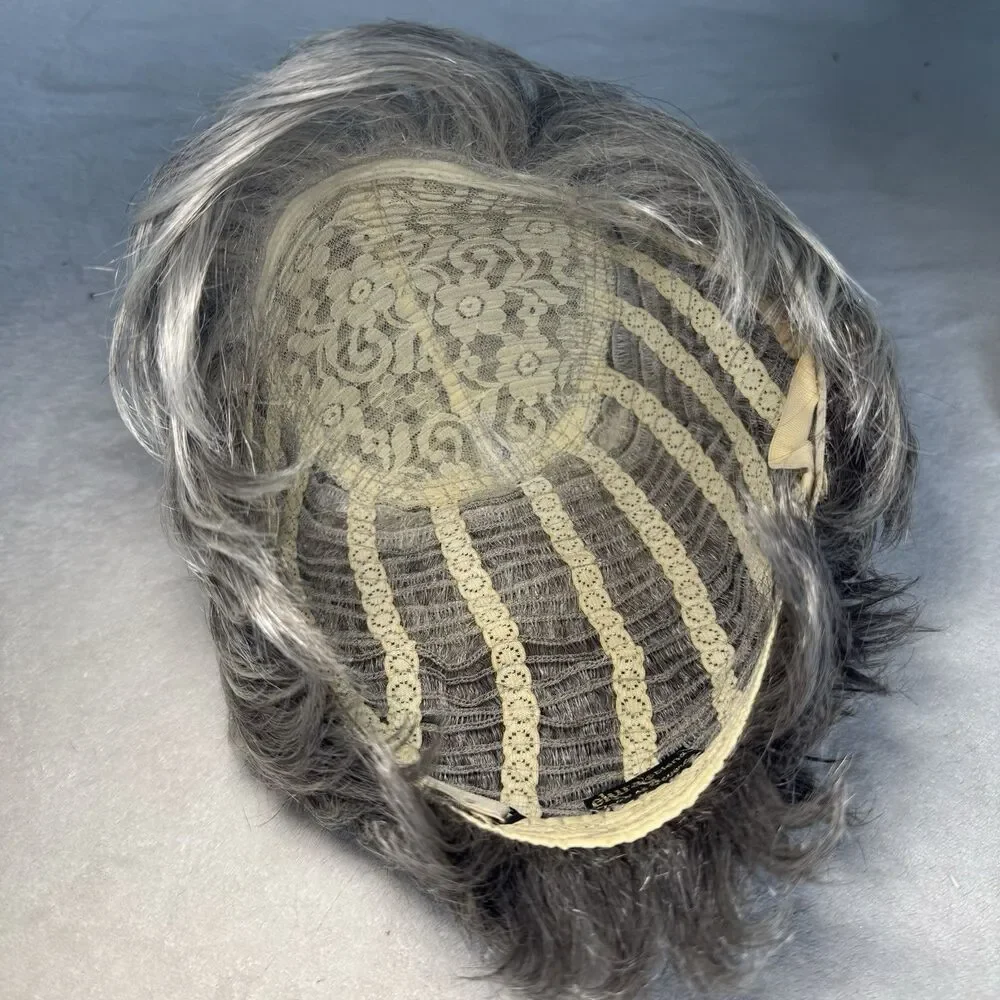 Elura Blend Short Pixie Synthetic Wig Gray/Silver Straight Classic Cap Strap